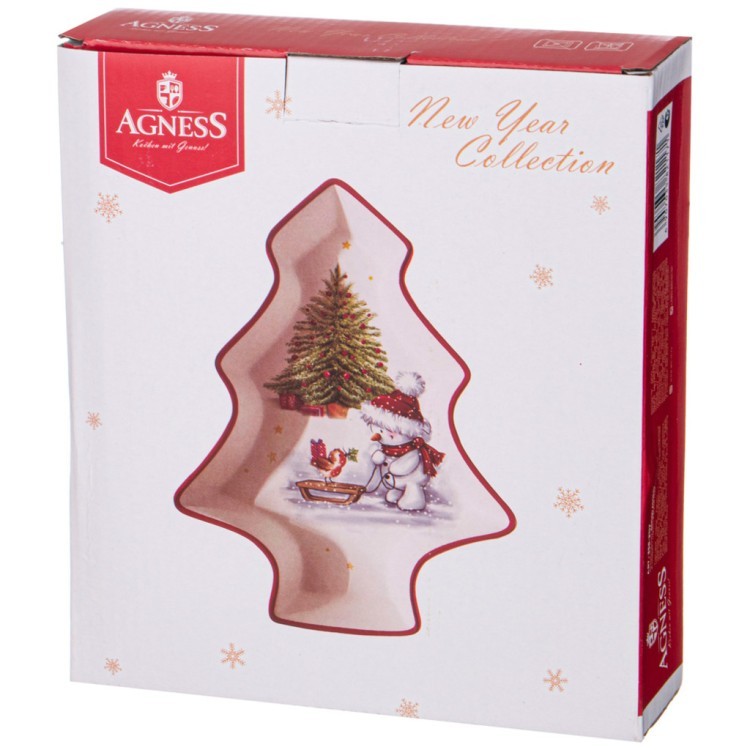 Блюдо agness “с новым годом!" в форме елки 23*19,5*5 см Agness (358-2117)