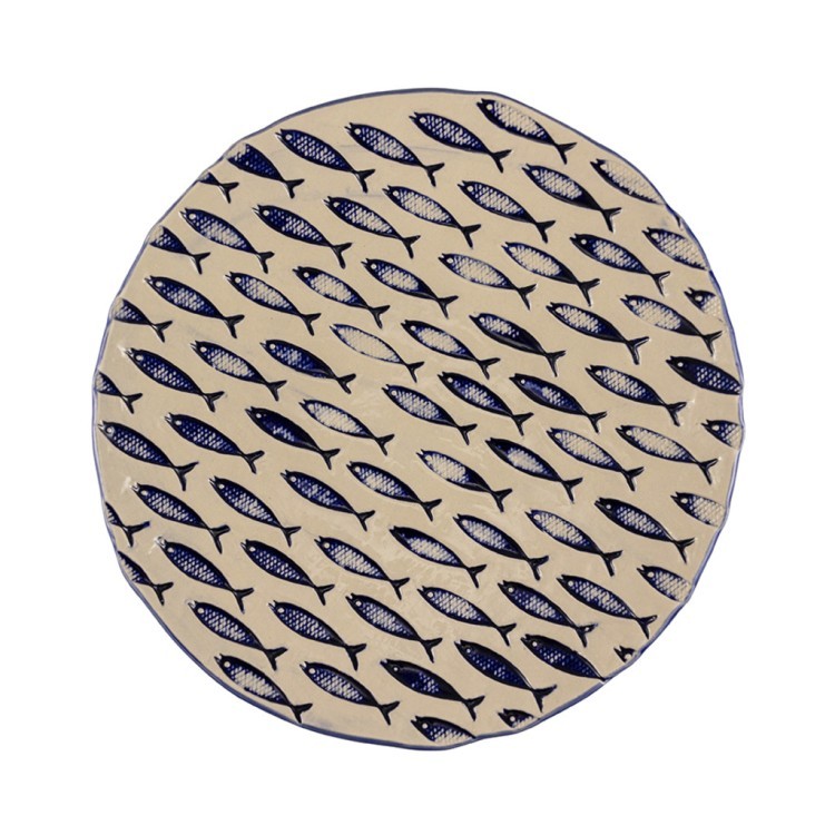 Тарелка LTHA034BB003290, каменная керамика, beige, blue, LE COQ Тарелка LTHA034BB003290, каменная керамика, beige, blue, LE COQ