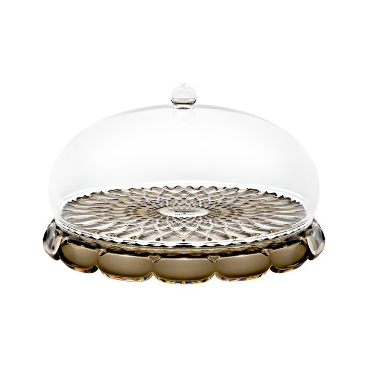 Блюдо сервировочное с крышкой vanity, D30 см, коричневое (79083)