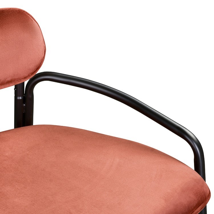 Стул полубарный ror, round, велюр, черный/темно-красный (74450)