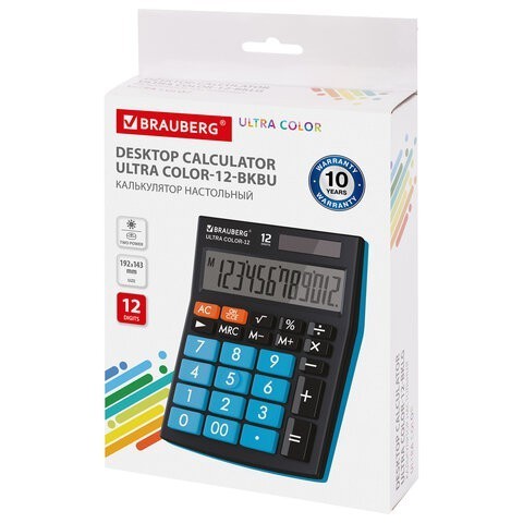 Калькулятор настольный Brauberg Ultra Color-12-BKBU 12 разрядов 250497 (1) (86040)