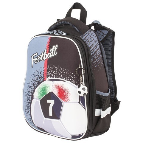 Ранец для мальчиков Brauberg Premium Ball светящийся, с блрелоком 17 л 229909 (86552)