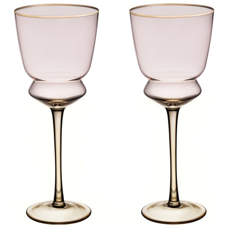 Набор бокалов для вина "twist & shine" pink, 2 шт/380 мл Lefard (687-002)