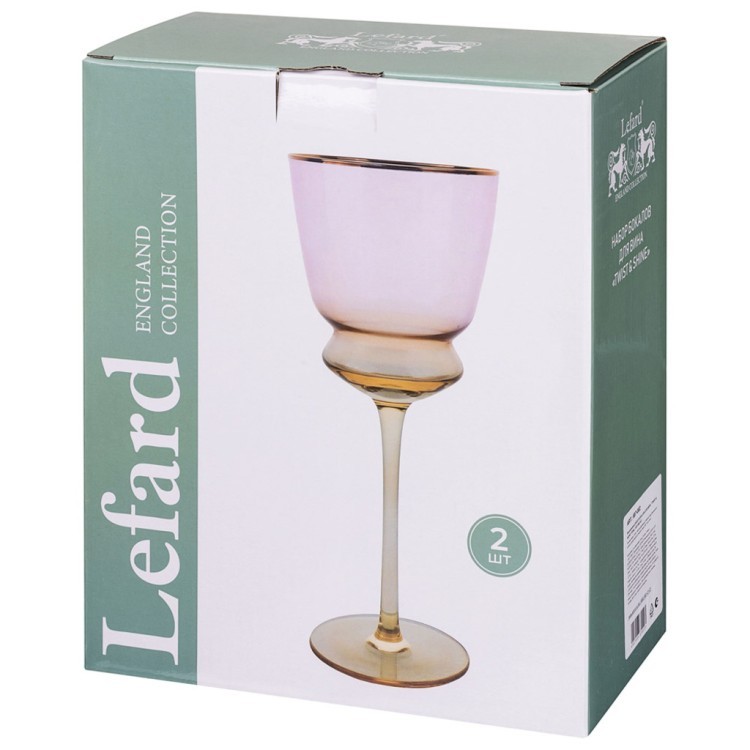 Набор бокалов для вина "twist & shine" pink, 2 шт/380 мл Lefard (687-002)