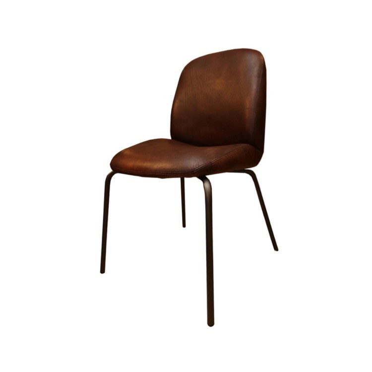 Стул SHELL SHELL/Brown, каркас металл, обивка натуральная кожа, ROOMERS FURNITURE Стул SHELL SHELL/Brown, каркас металл, обивка натуральная кожа, ROOMERS FURNITURE