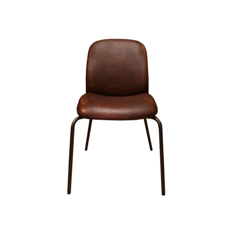 Стул SHELL SHELL/Brown, каркас металл, обивка натуральная кожа, ROOMERS FURNITURE Стул SHELL SHELL/Brown, каркас металл, обивка натуральная кожа, ROOMERS FURNITURE