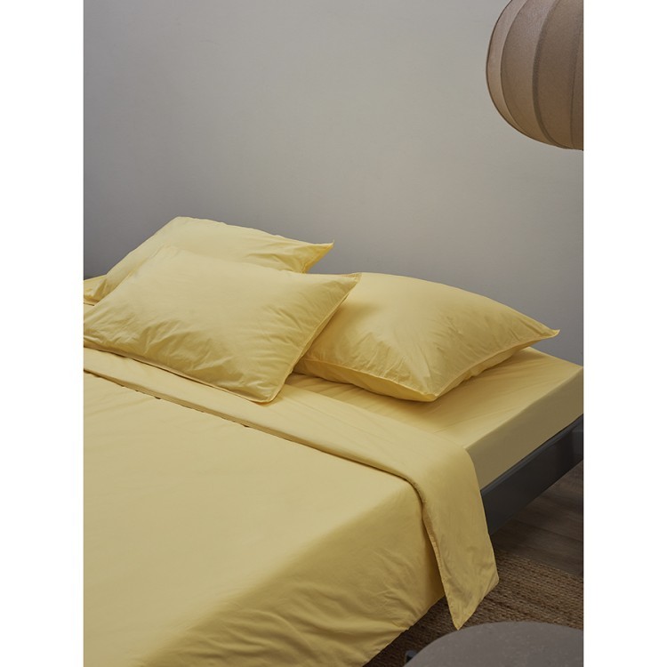 Набор наволочек из стираного перкаля светло-желтого цвета из коллекции essential, 50х70 см (77743)