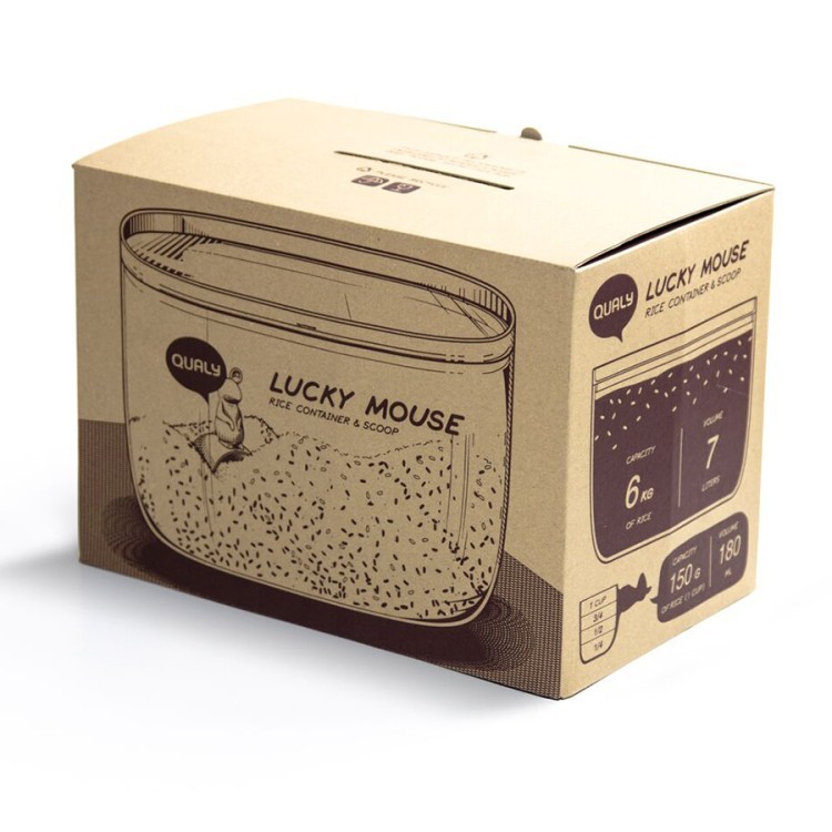 Контейнер с мерной ложкой lucky mouse, 7 л (64749)