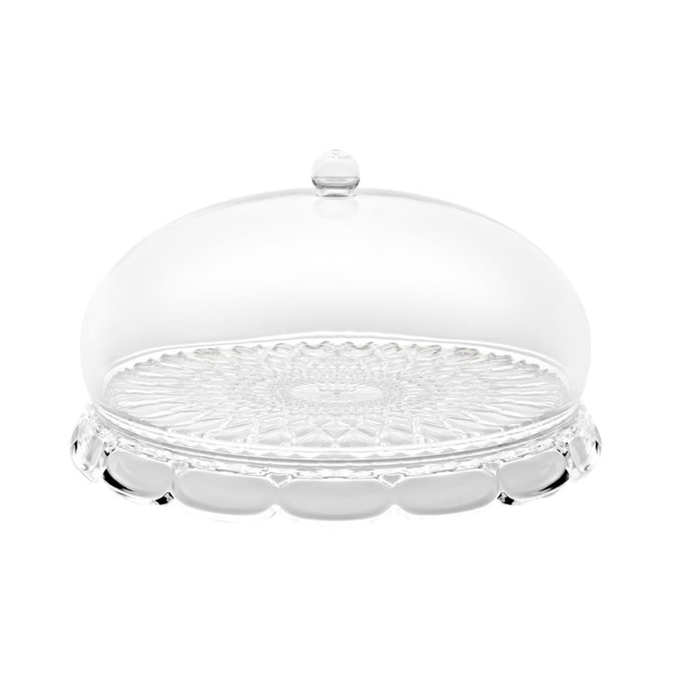 Блюдо сервировочное с крышкой vanity, D30 см, прозрачное (79084)