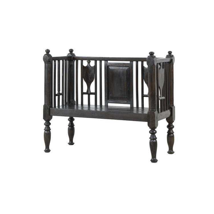 Лавка XIX век, Индия PA14864/2, Тиковое дерево, dark brown, ROOMERS ANTIQUE