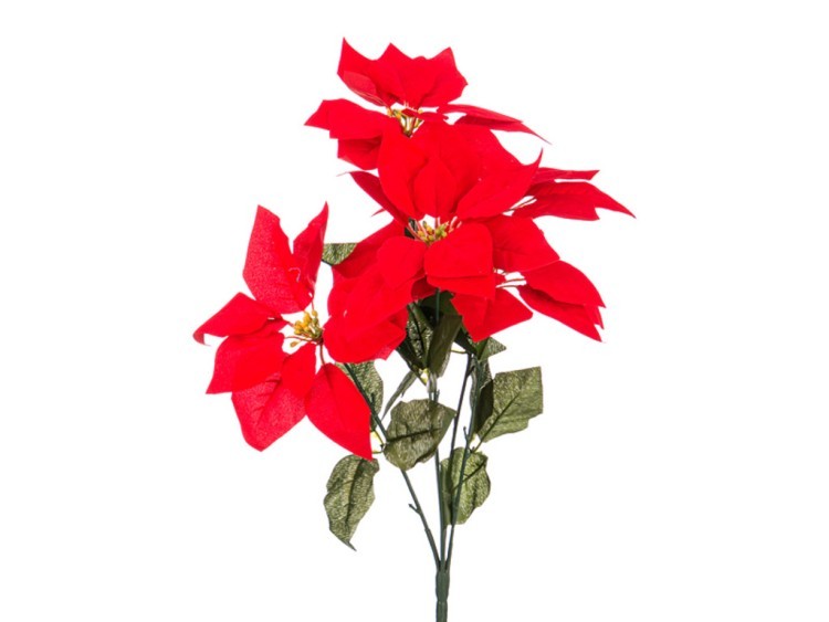 Цветок искусственный "букет пуансетий" высота=50 см. Lefard (241-1301)