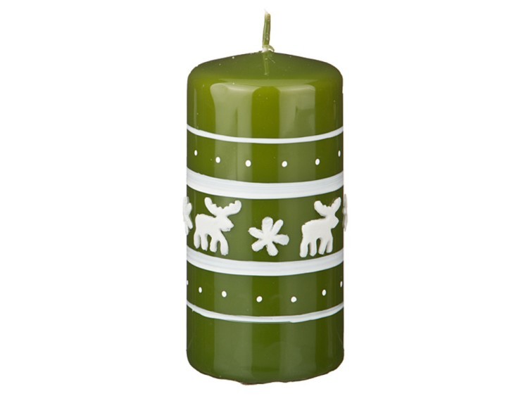 Свеча "christmas reindeer" 12/5.8 см. зеленая Young Adpal (348-550) 
