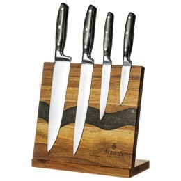 Набор ножей agness на деревянной подставке с магнитным держателем, 5 предметов Agness (911-788)