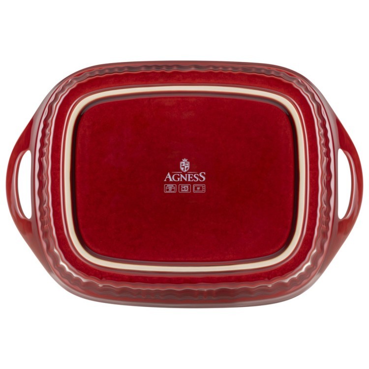 Форма для запекания с крышкой reactive red 33*23*9,5/13 см 2000 мл Agness (780-135)