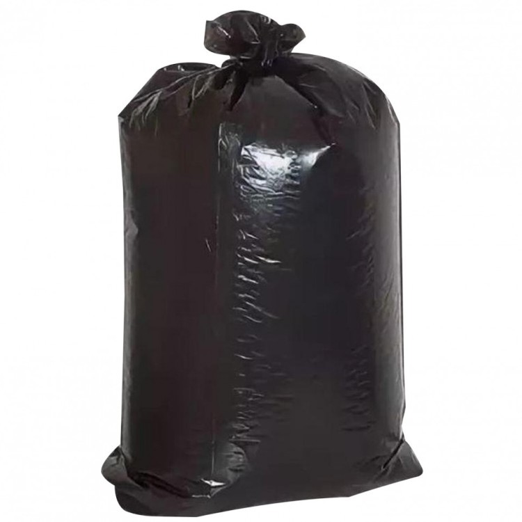 Мешки для мусора 200 л черные в пачке 50 штук прочные ПВД 37 мкм 90х130 см 608328 (1) (91581)
