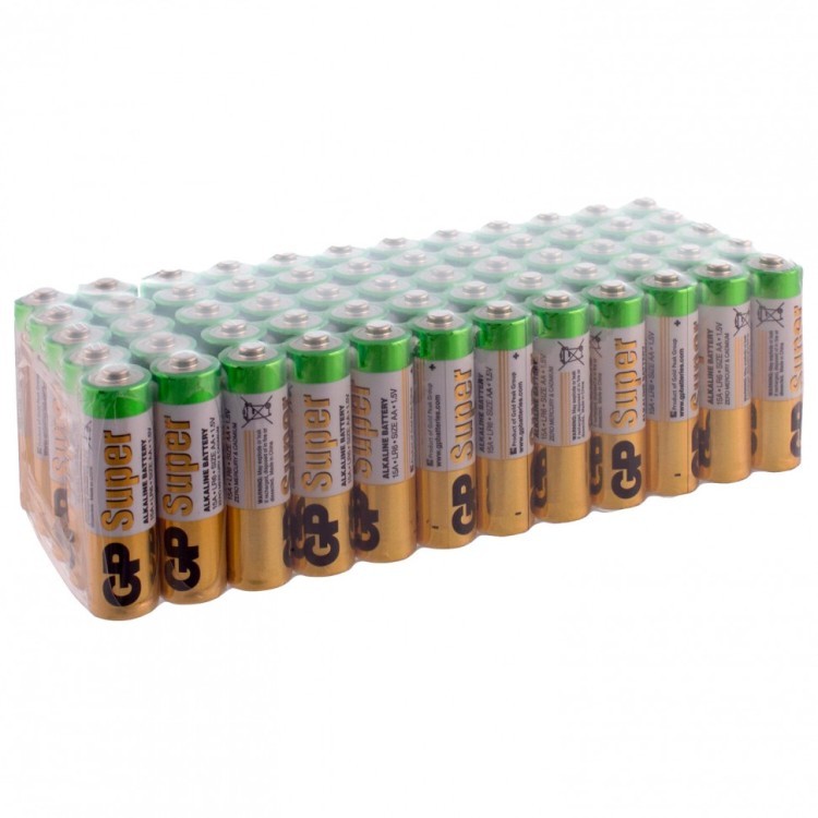 Батарейки GP Super AA LR6 15А алкалиновые пальчиковые комп. 60 шт. 455644 (1) (91073)