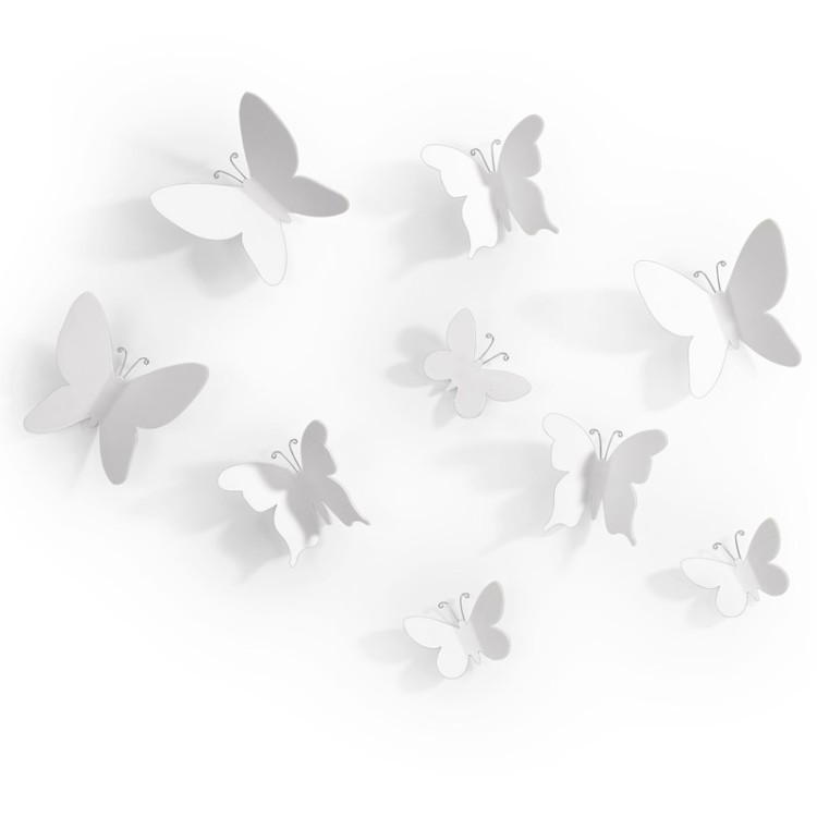 Декор для стен mariposa 9 элементов белый (38121)