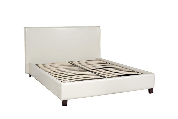 Кровать двуспальная, цвет белый ПУ 115х160х200 см (TT-00000944)
