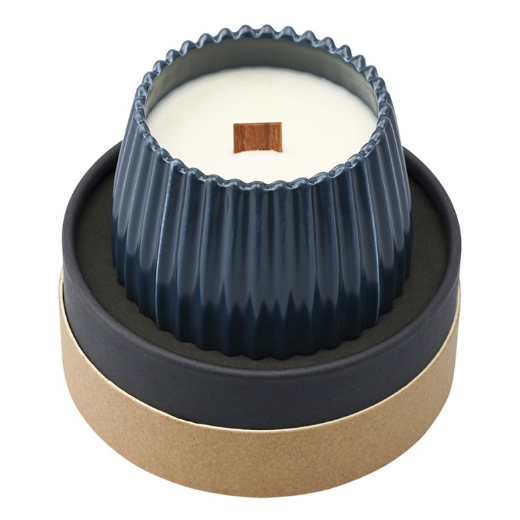 Свеча ароматическая с деревянным фитилём vetiver & black cypress из коллекции edge, синий, 60 ч (75706) Свеча ароматическая с деревянным фитилём vetiver & black cypress из коллекции edge, синий, 60 ч (75706)