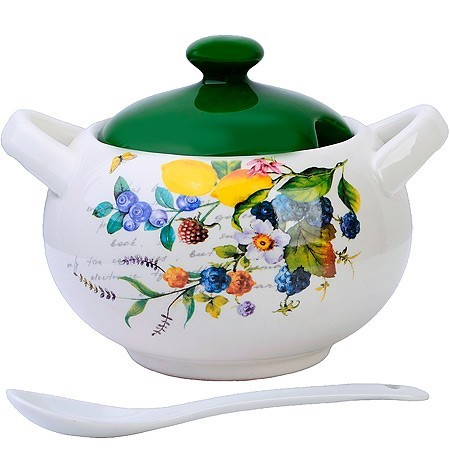 Сахарница с крышкой 375мл с ложкой 3пр Лесные ягоды с лимонами доломит LR (60150) Сахарница с крышкой 375мл с ложкой 3пр Лесные ягоды с лимонами доломит LR (60150)