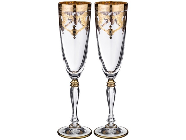 Набор бокалов для шампанского из 2 шт. "амальфи" 200 мл. высота=24,5 см. (кор=1набор.) ART DECOR (326-060)