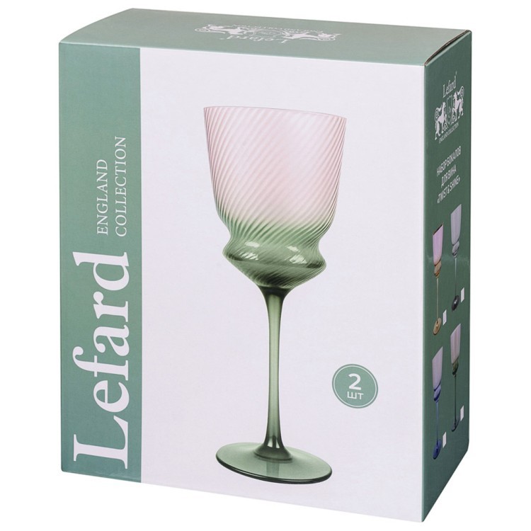 Набор бокалов для вина "twist & shine" green, 2 шт/380 мл Lefard (687-024)