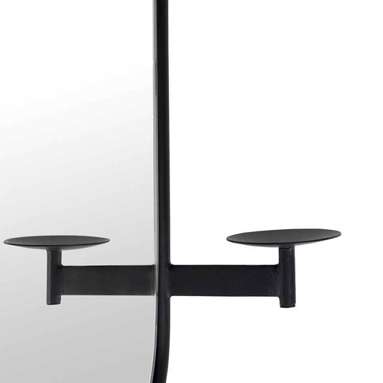 Зеркало настенное с полкой yens, черное (78200)