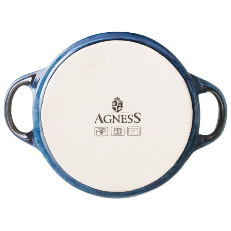 Горшочек для запекания reactive blue 18,5*14,5*6,5/10см 600 мл Agness (780-149)