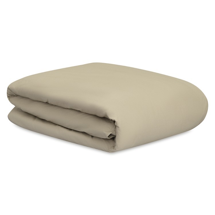 Комплект постельного белья из стираного перкаля бежево-серого цвета из коллекции essential, 150х200 см (77729)