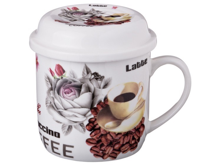 Кружка заварочная "coffee latte" 300 мл. с металлическим ситом (кор=48шт.) Lefard (165-374)
