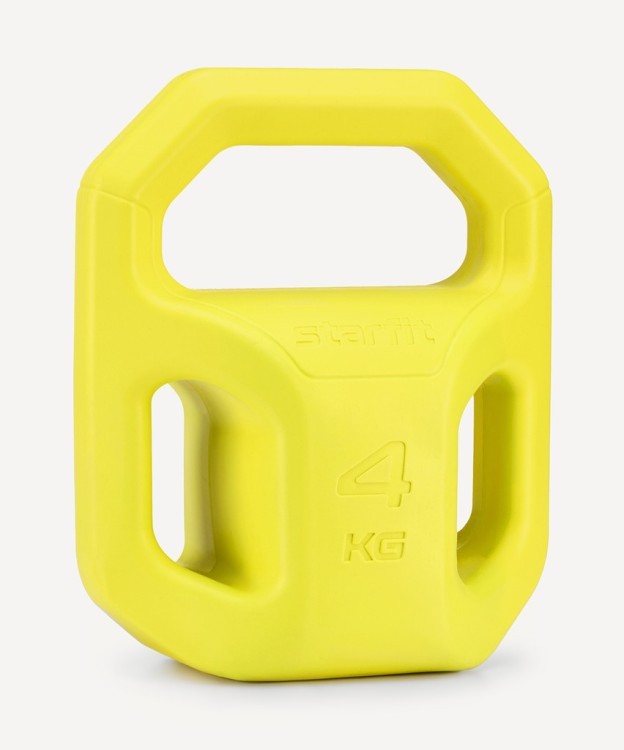 Гиря пластиковая Starfit DB-505, 4 кг, желтый (2113751)
