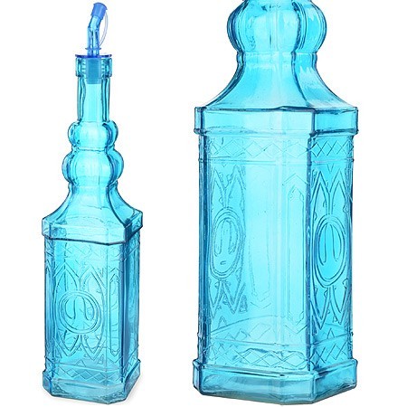 Бутылка для масла 1000 мл стекло ГОЛУБОЙ LR (28194-4)
