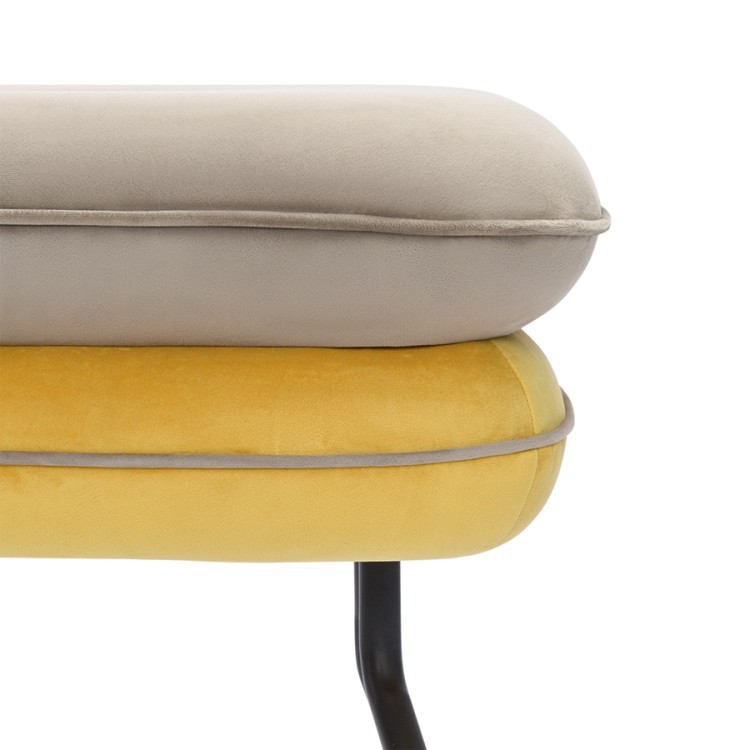 Пуф pea, велюр, бежевый/желтый (76127)