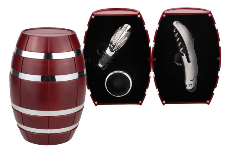 Винный набор 3 пр. Бочонок красный. - WT608012BR-AL Wine Tools