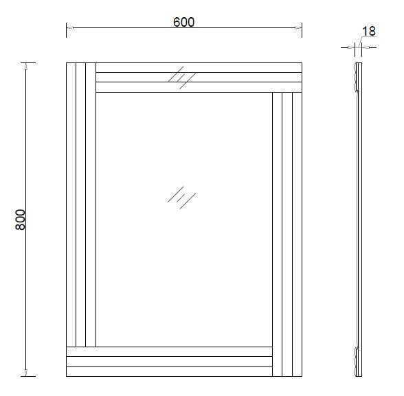 Зеркало прямоугольное 60*80см (TT-00009611)