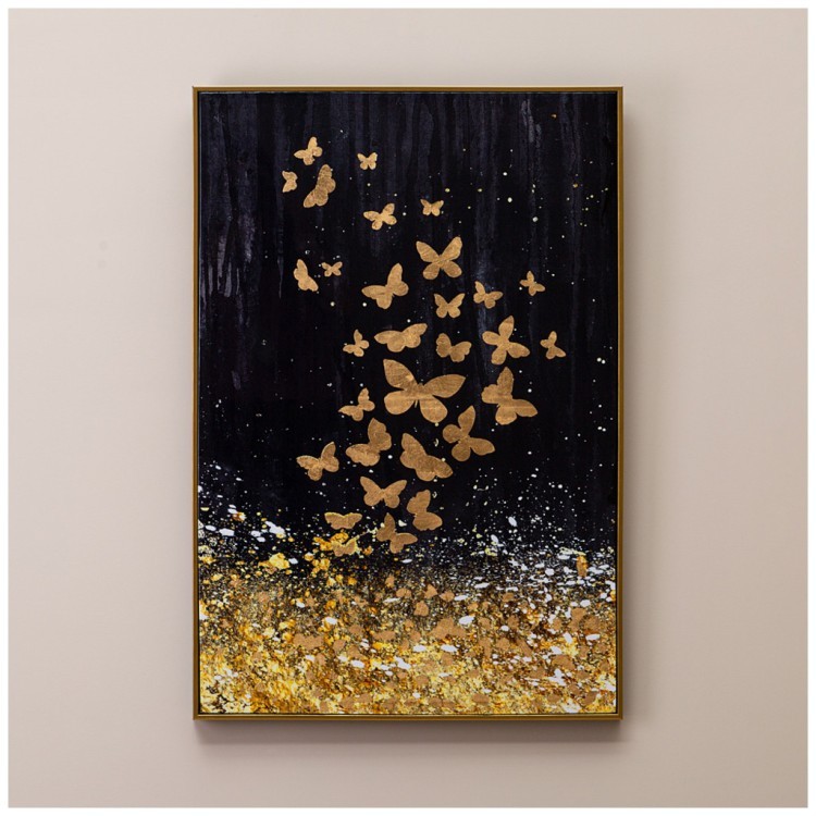 Картина в раме "золотые бабочки" 62х92х4,5 см Bronco (534-222)