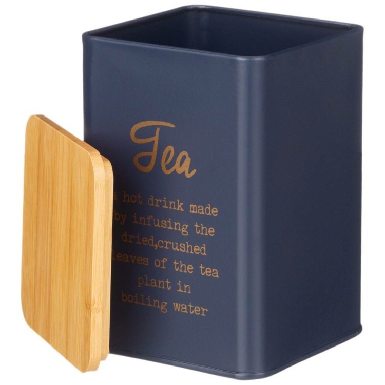 Емкость для сыпучих продуктов agness  "navy style" "чай"  1,1 л 10*10*14 см цвет: ночной синий Agness (790-307)