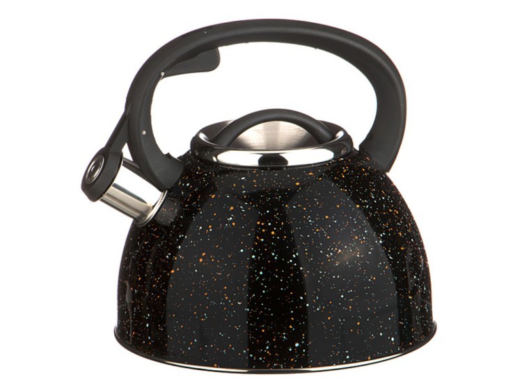 Чайник со свистком "мрамор golden/black",  2,5 л. Powise Industrial (907-029) 