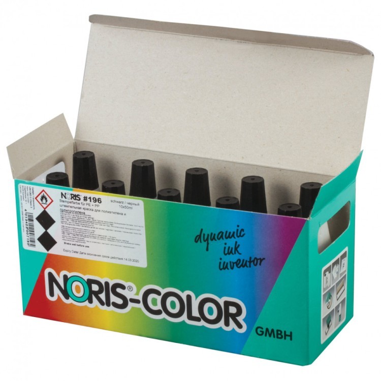 Краска штемпельная Noris черная 50 мл (специальная для полиэтилена и полипропилена) 223621 (1) (89511)