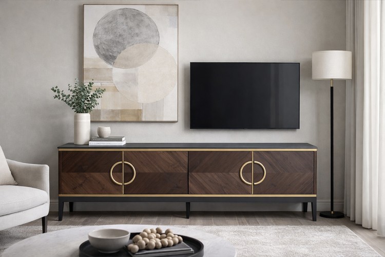 Тумба под TV 4-х дверная шпон 200*58*40см (TT-00016522)