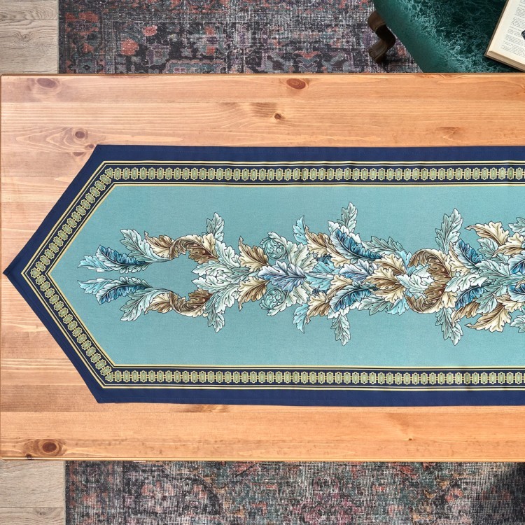Дорожка "листья мориса"gold stripe   45х215см, 100% хлопок,твил c пропиткой Lefard (850-752-31)