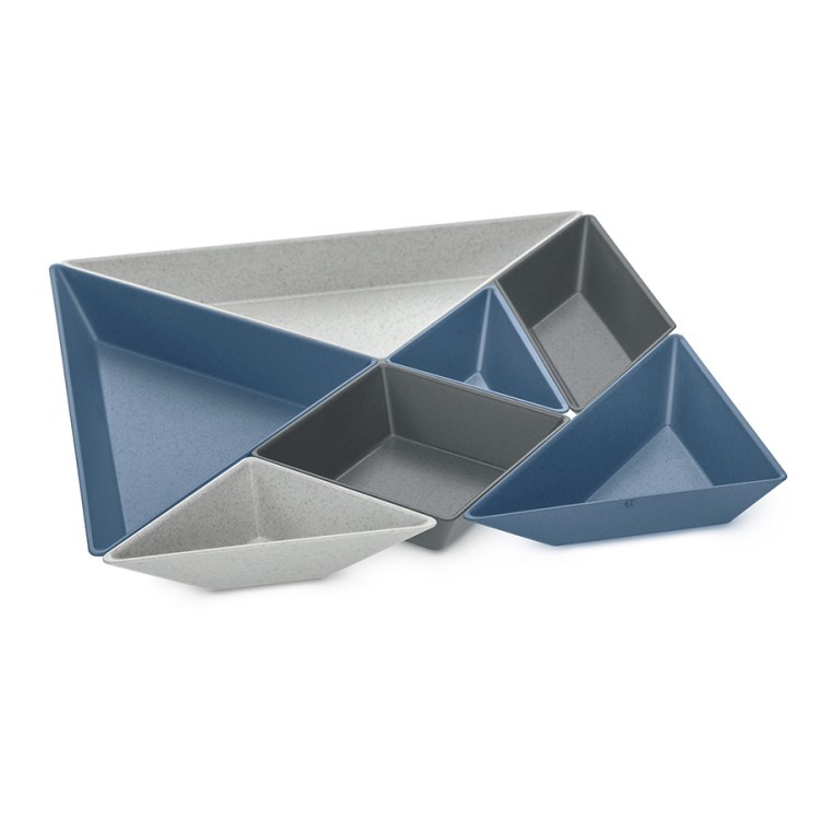 Менажница tangram ready, organic, сине-серая (68351)