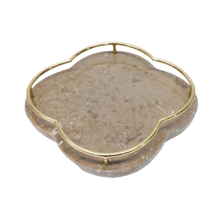 Поднос OD2101-ARMB, мрамор,металл, Brown, ROOMERS FURNITURE