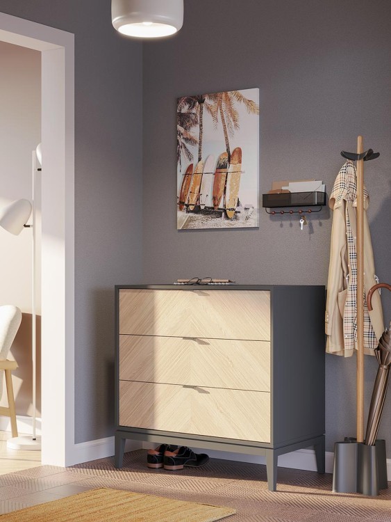 Вешалка подвесная estique, черная/орех (71807)