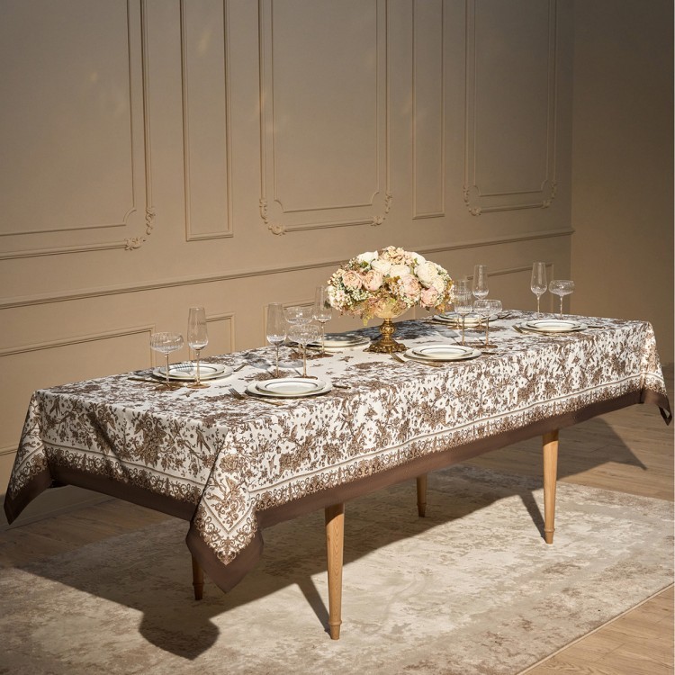 Скатерть "rich garden" 140х300см ,белый ,100% хлопок ,твил с пропиткой Lefard (850-754-22)