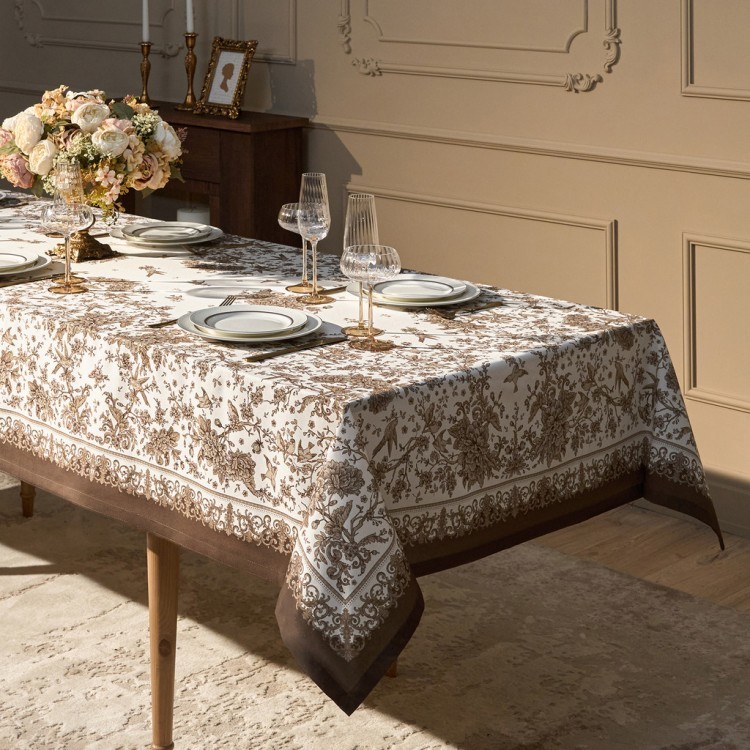 Скатерть "rich garden" 140х300см ,белый ,100% хлопок ,твил с пропиткой Lefard (850-754-22)