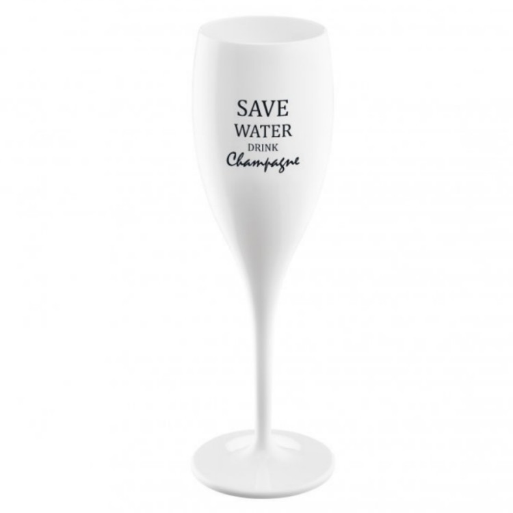 Бокал для шампанского cheers, no 1, save water drink champagne, superglas, 100 мл, белый (64177)