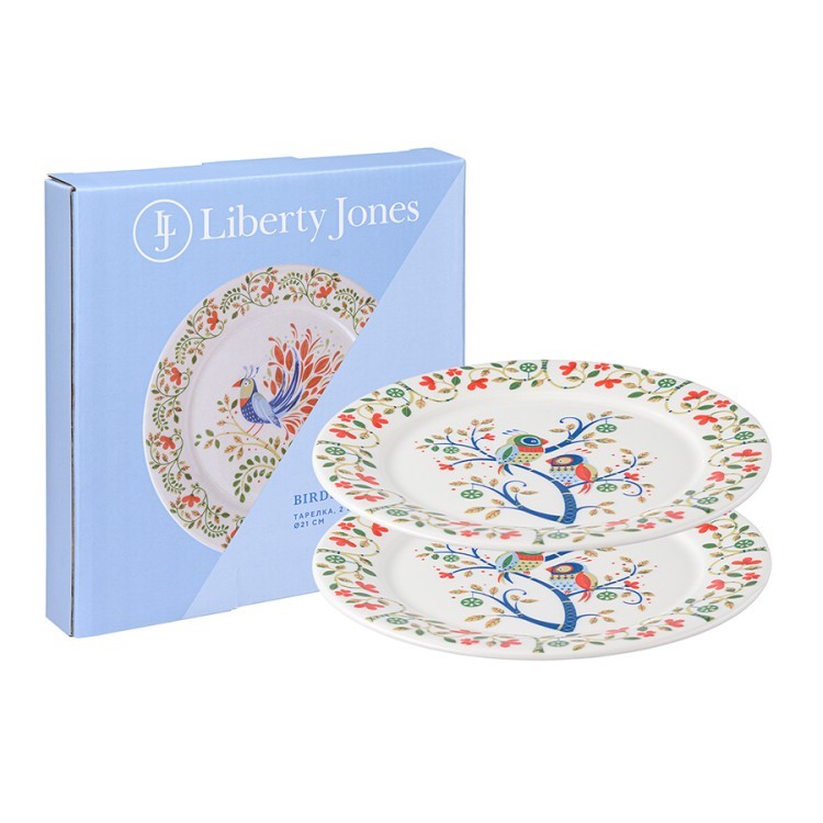 Набор тарелок love birds из коллекции birds of paradise в подарочной упаковке, D21 см, 2 шт. (77594) Набор тарелок love birds из коллекции birds of paradise в подарочной упаковке, D21 см, 2 шт. (77594)