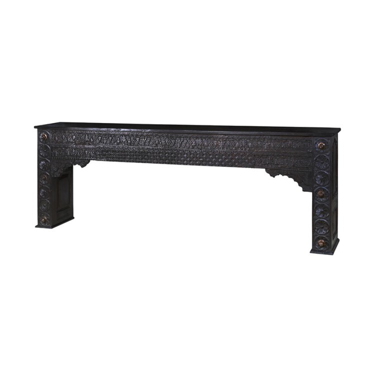 Консоль XIX век, Индия PA14947/3, Тиковое дерево, dark brown, ROOMERS ANTIQUE