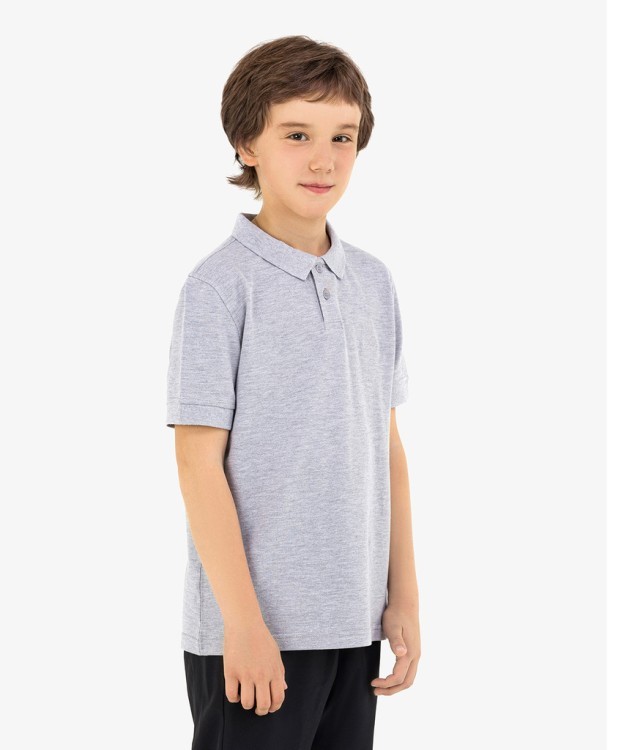 Поло ESSENTIAL Cotton Polo, серый меланж, детский (1535981) Поло ESSENTIAL Cotton Polo, серый меланж, детский (1535981)